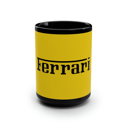 Ferrari-Inspired Giallo Modena (Triple Yellow) & Black 15oz Coffee Mug - Mug - AI Print Spot