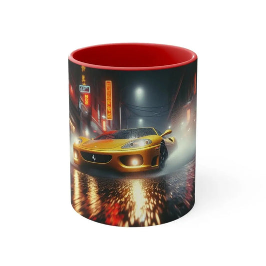 Ferrari Modena Rain Drive 2 - Accent Coffee Mug, 11oz - Custom, Personalized - Mug - AI Print Spot