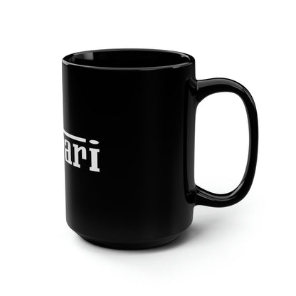 Ferrari Signature Sleek Black With White Lettering 15oz Coffee Mug - Mug - AI Print Spot