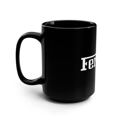 Ferrari Signature Sleek Black With White Lettering 15oz Coffee Mug - AI Print Spot