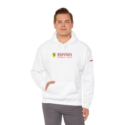 Ferrari Unisex Hoodie Heavy Blend™ - Cozy Comfy Sweatshirt - Classic Scuderia and Formula 1 Team - Gift for the Car Enthusiast - Red Logos - Hoodie - AI Print Spot