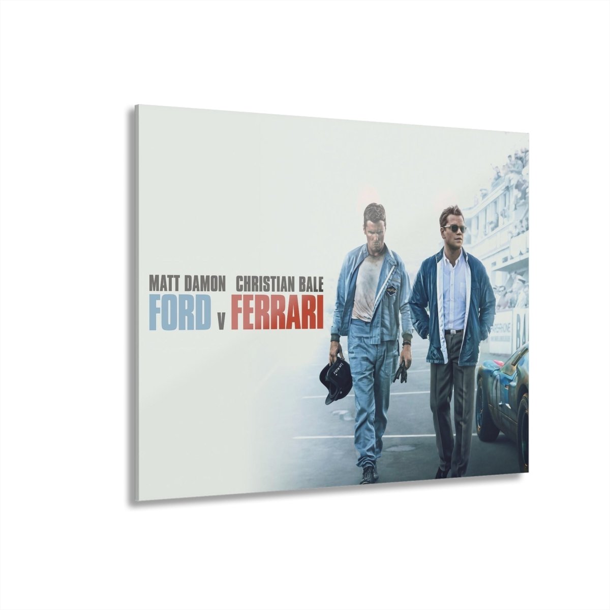 Ford v Ferrari Movie Poster Acrylic High Quality Print - Wall Art - Car Enthusiast Gift - Movie Buff - Landscape - Sizes 14x11 and 20x16 - Home Decor - AI Print Spot