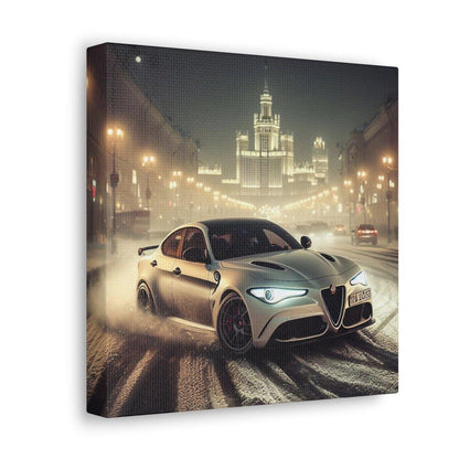 Midnight Drift: Alfa Romeo Giulia Quadrifoglio Canvas Print - Custom, Personalized - AI Print Spot