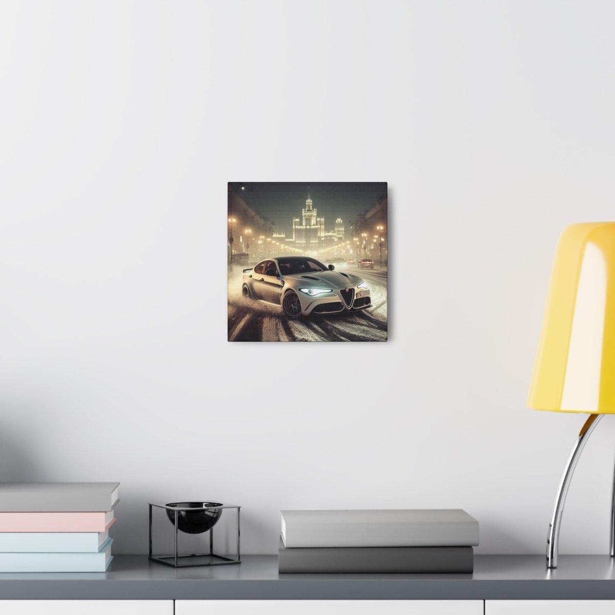 Midnight Drift: Alfa Romeo Giulia Quadrifoglio Canvas Print - Custom, Personalized - AI Print Spot