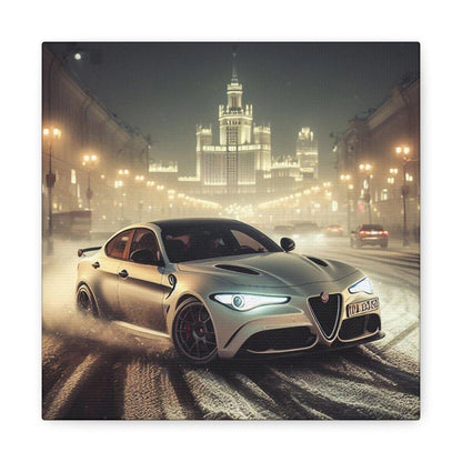 Midnight Drift: Alfa Romeo Giulia Quadrifoglio Canvas Print - Custom, Personalized - AI Print Spot