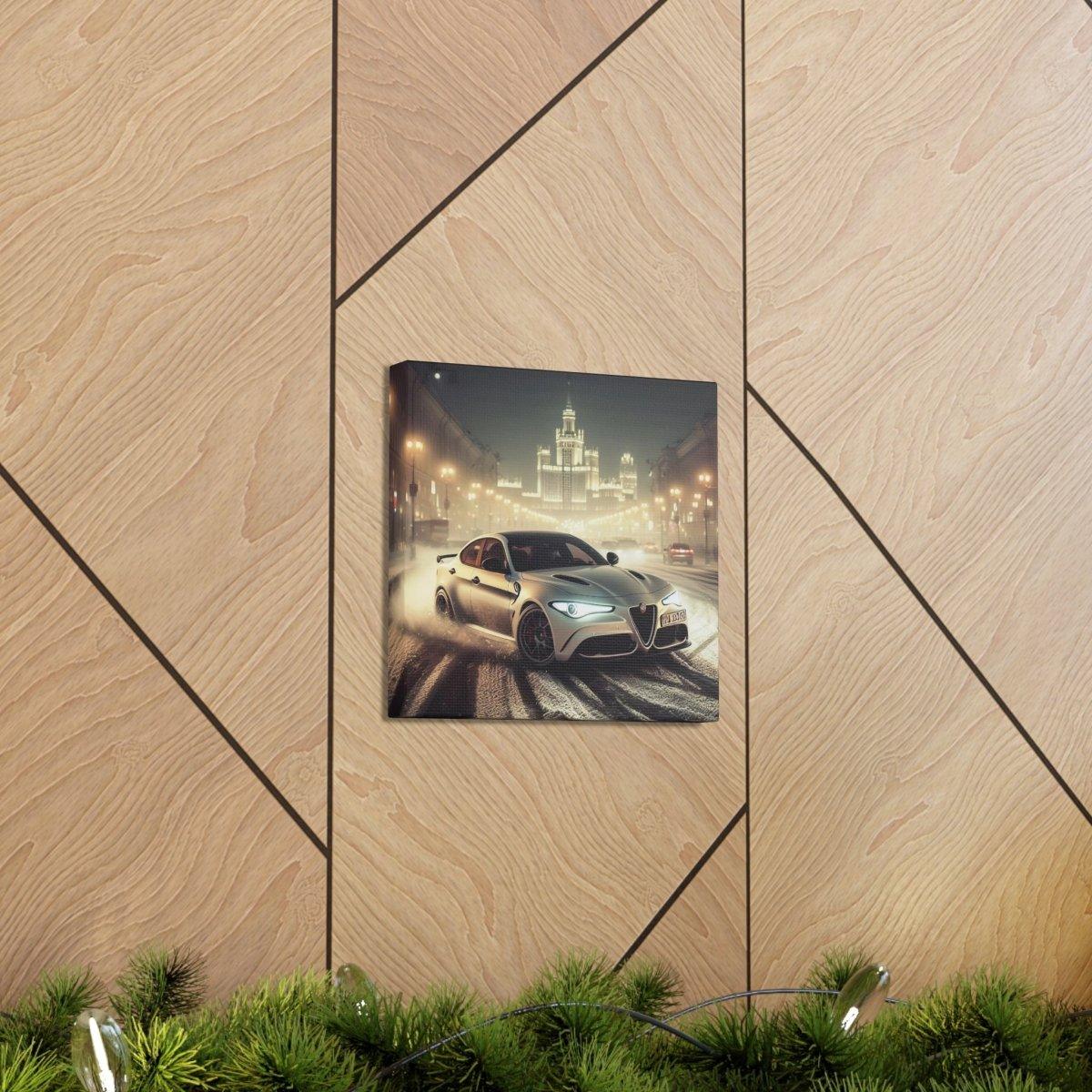 Midnight Drift: Alfa Romeo Giulia Quadrifoglio Canvas Print - Custom, Personalized - AI Print Spot