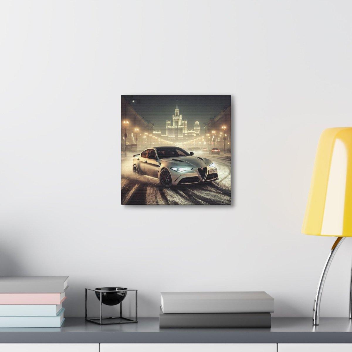 Midnight Drift: Alfa Romeo Giulia Quadrifoglio Canvas Print - Custom, Personalized - AI Print Spot