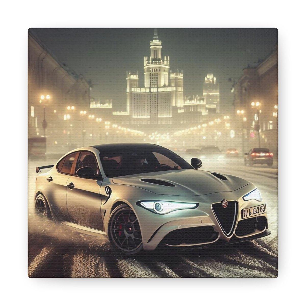 Midnight Drift: Alfa Romeo Giulia Quadrifoglio Canvas Print - Custom, Personalized - AI Print Spot