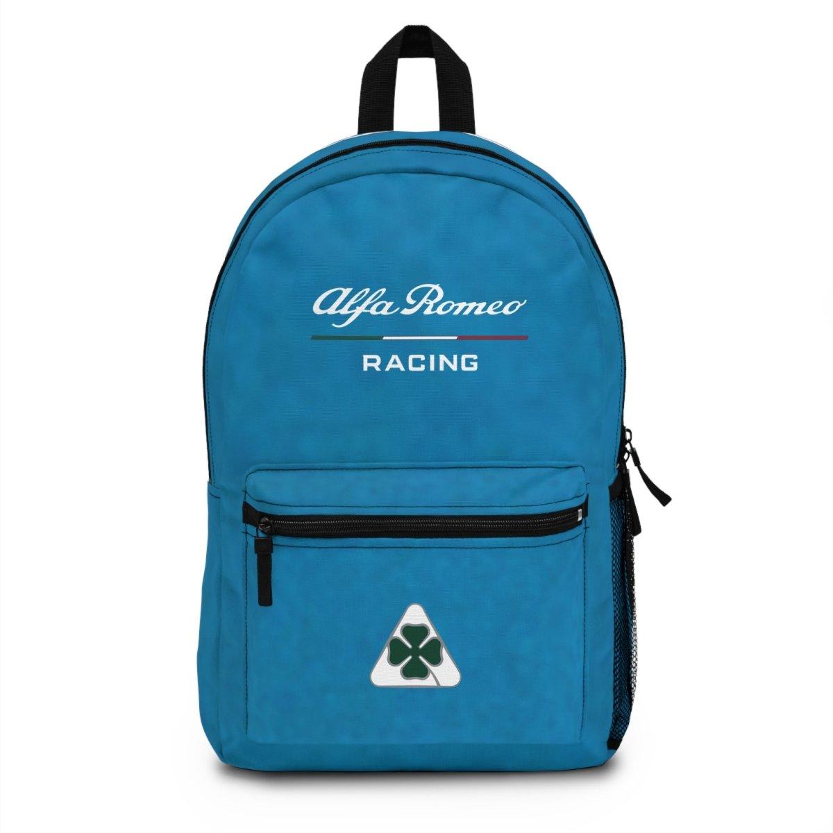 Misano Blue Alfa Romeo Racing Quadrifoglio Backpack - Custom, Personalized - AI Print Spot