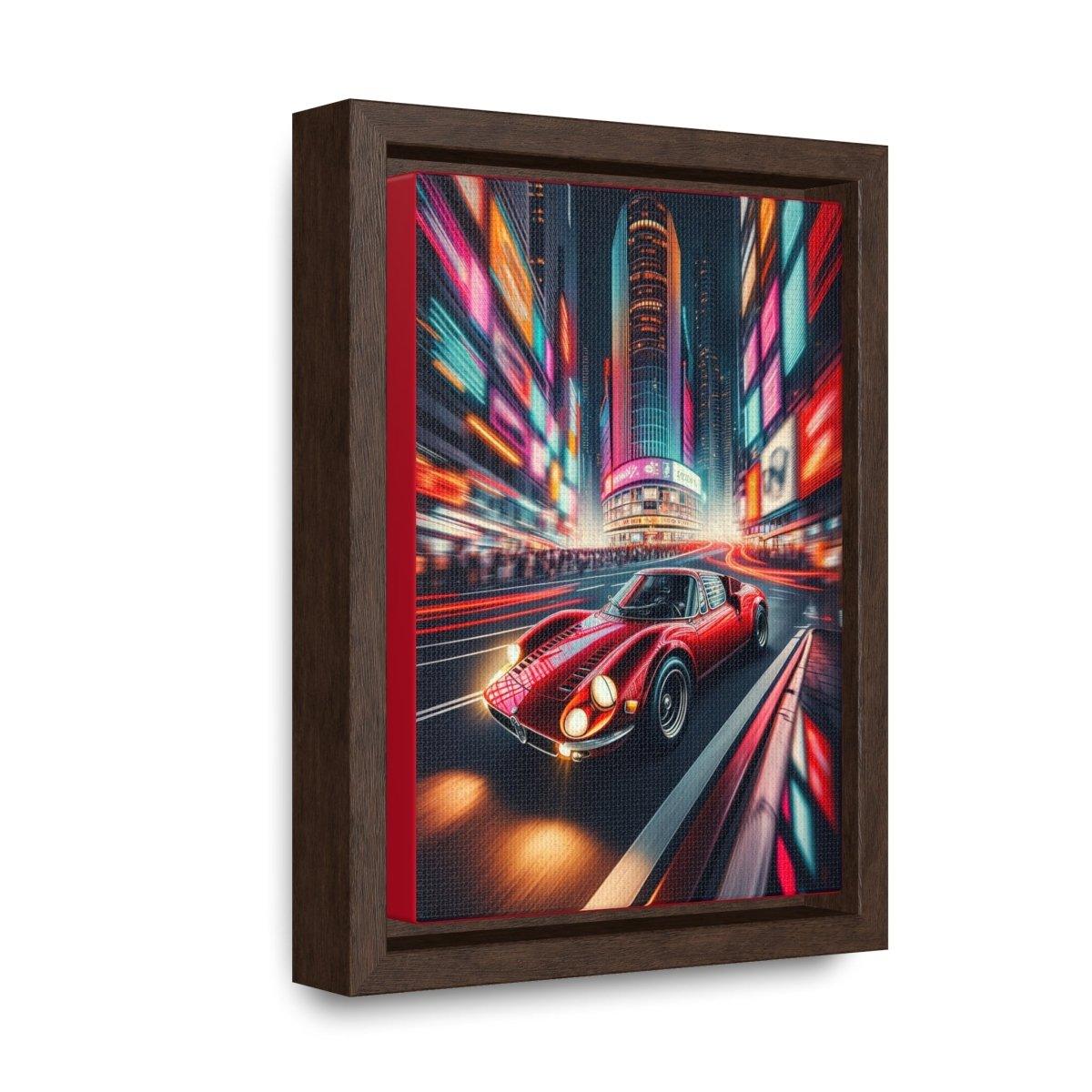 Neon Rush: Urban Streak - Alfa Romeo Vertical Canvas Print - Custom, Personalized - AI Print Spot