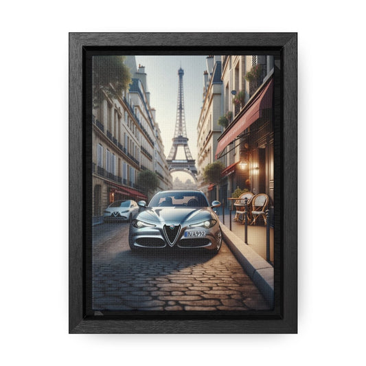 Parisian Dreams: Alfa Romeo Giulia in the Heart of France - Vertical Canvas Print - Custom, Personalized - Canvas - AI Print Spot