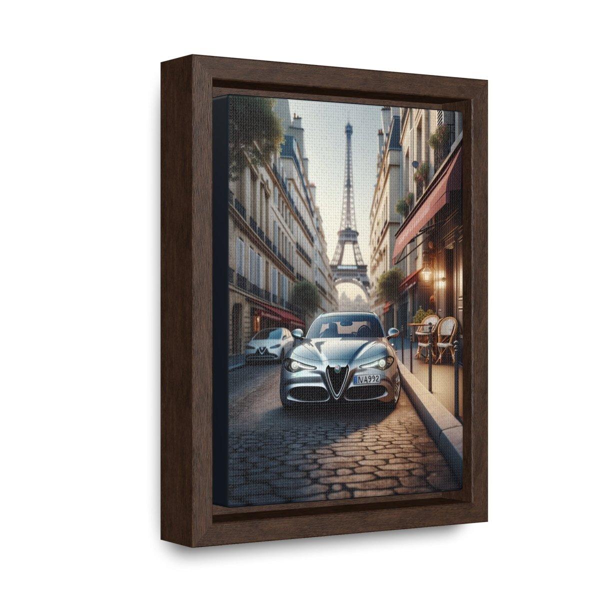 Parisian Dreams: Alfa Romeo Giulia in the Heart of France - Vertical Canvas Print - Custom, Personalized - AI Print Spot