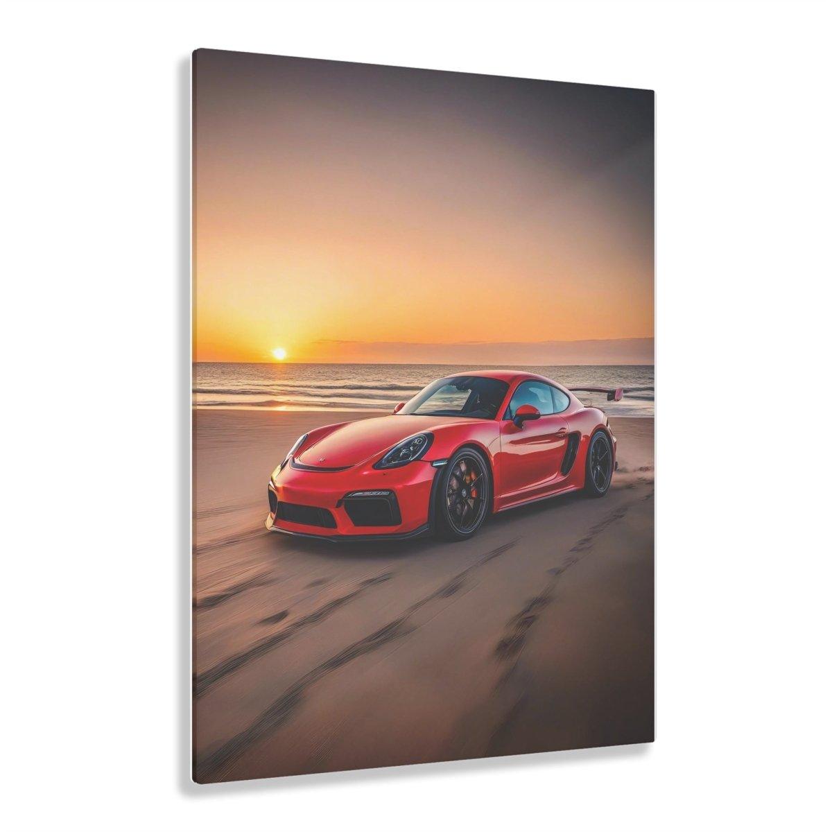 Porsche 718 Cayman GT4 RS Sunset Acrylic Print - Exclusive One-Off Wall Art - Made in USA - AI Print Spot