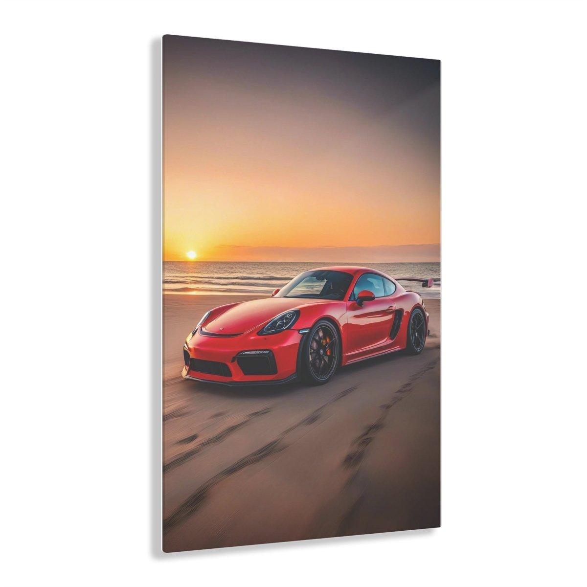 Porsche 718 Cayman GT4 RS Sunset Acrylic Print - Exclusive One-Off Wall Art - Made in USA - AI Print Spot