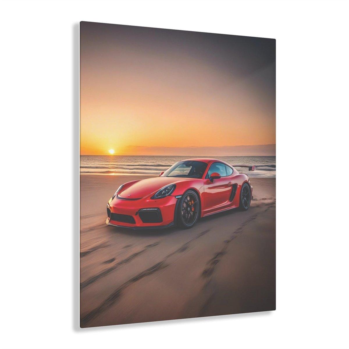 Porsche 718 Cayman GT4 RS Sunset Acrylic Print - Exclusive One-Off Wall Art - Made in USA - AI Print Spot