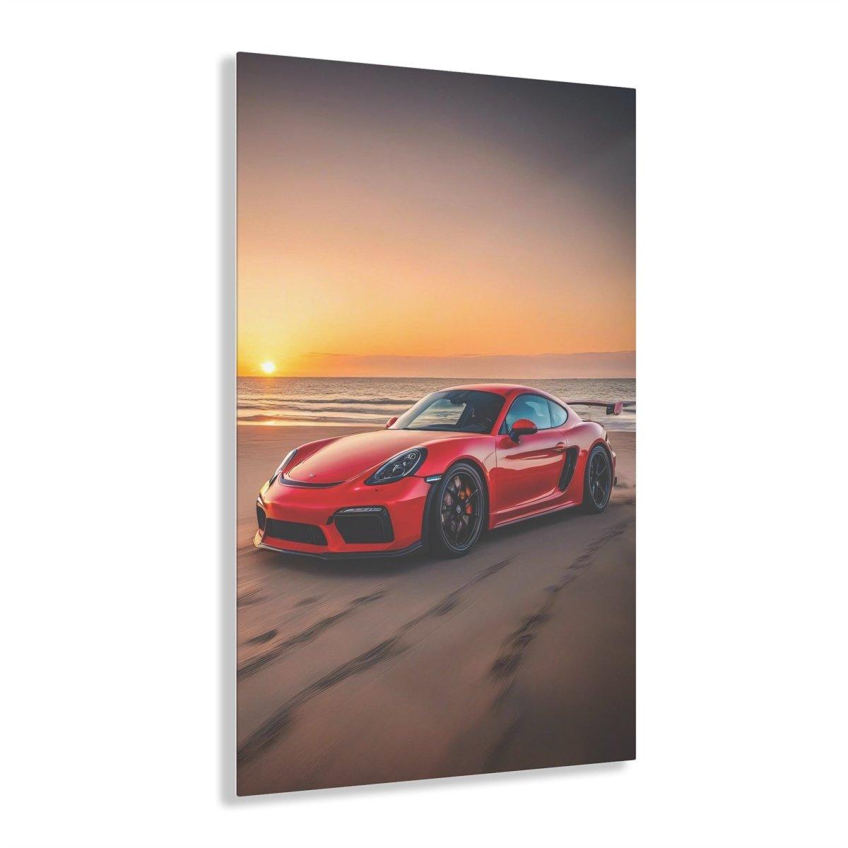 Porsche 718 Cayman GT4 RS Sunset Acrylic Print - Exclusive One-Off Wall Art - Made in USA - AI Print Spot