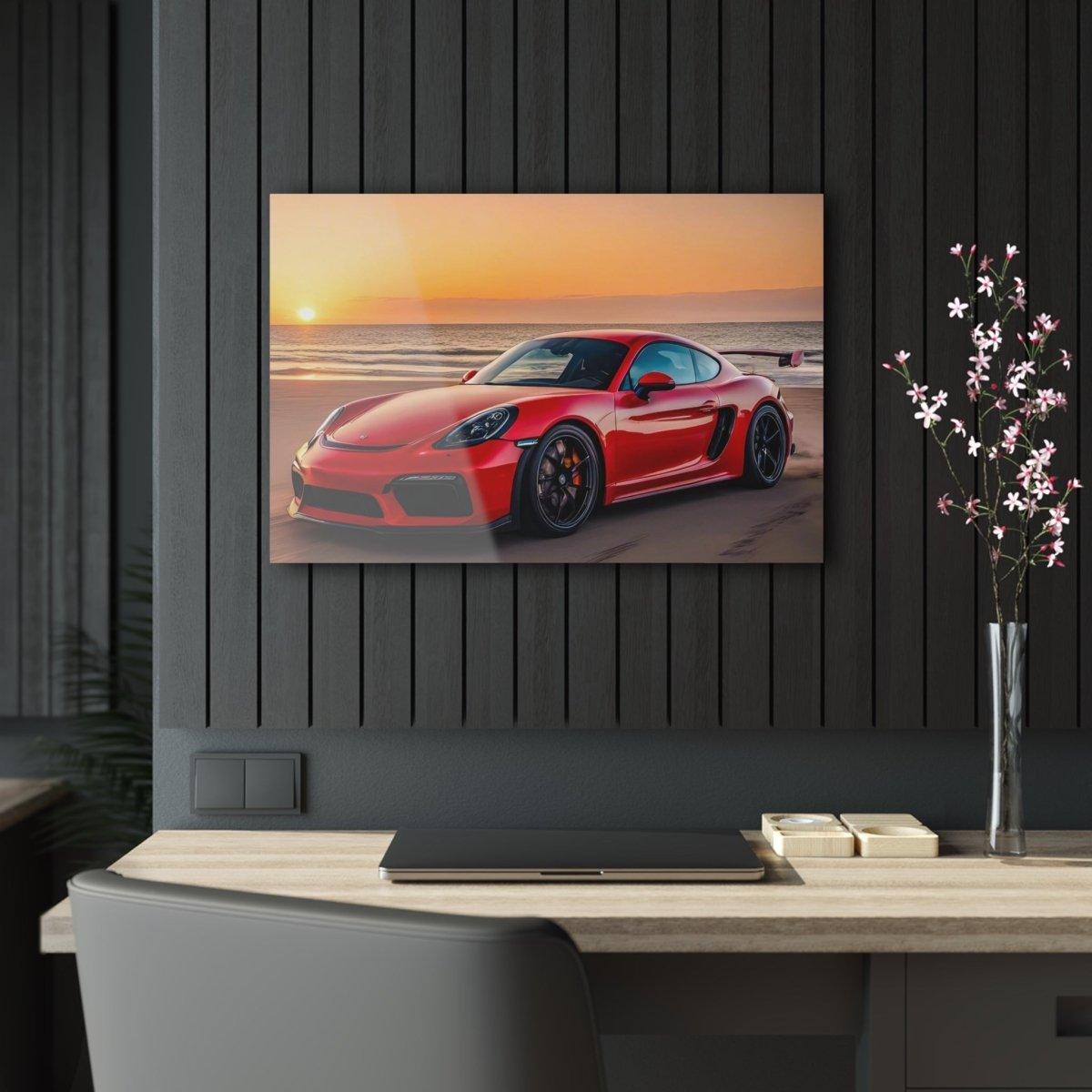 Porsche 718 Cayman GT4 RS Sunset Acrylic Print - Exclusive One-Off Wall Art - Made in USA - AI Print Spot