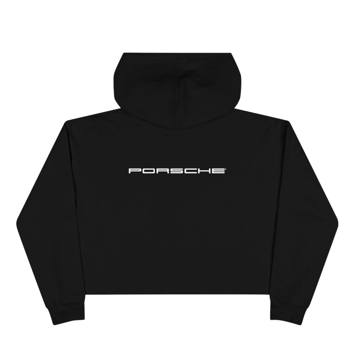 Porsche Crest Crop Hoodie for Women by Lane Seven - Chic Pullover in Black, White, & Pink with Ultra Tight-Knit Fleece - Hoodie - AI Print Spot