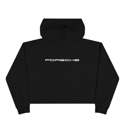 Porsche Crest Crop Hoodie for Women by Lane Seven - Chic Pullover in Black, White, & Pink with Ultra Tight-Knit Fleece - Hoodie - AI Print Spot