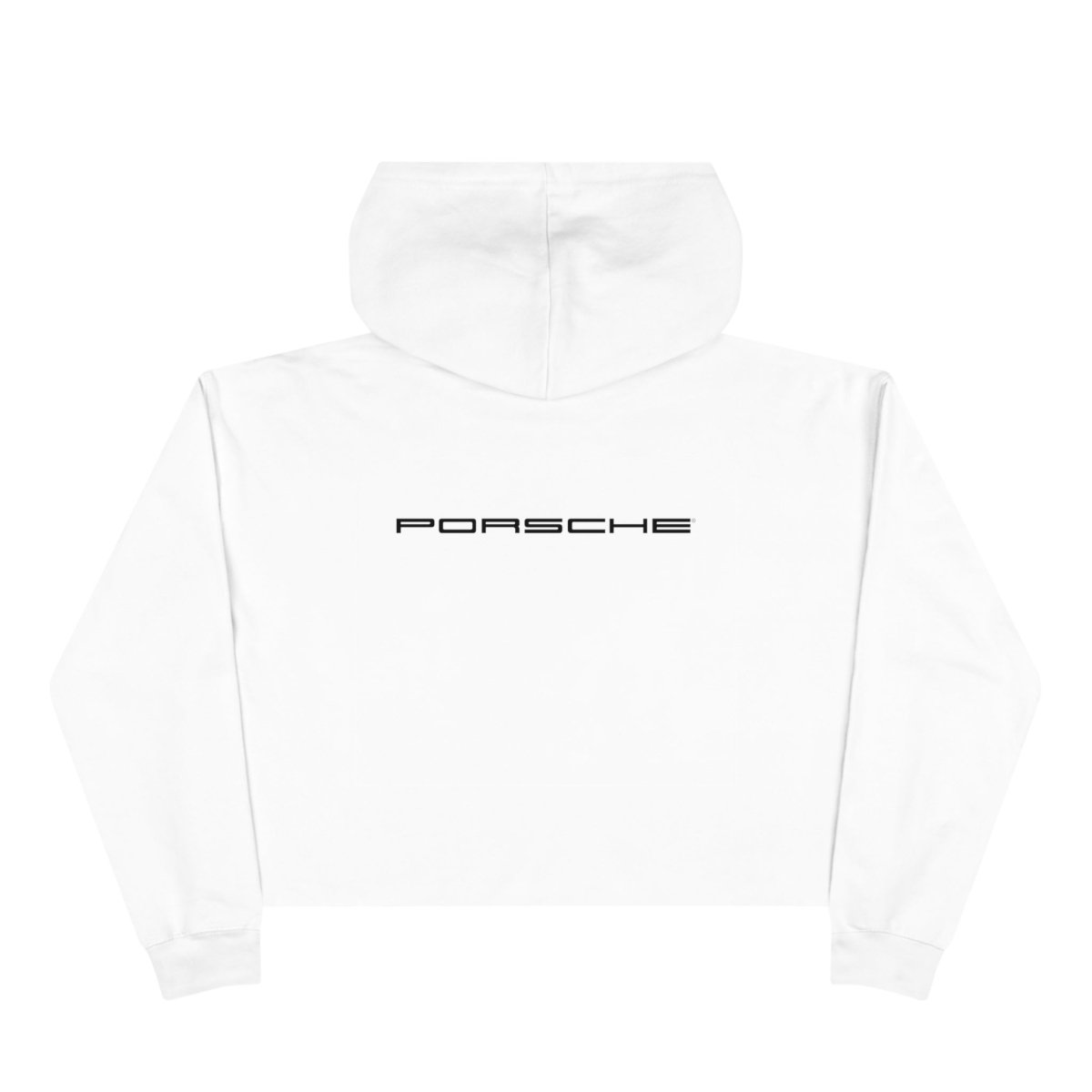 Porsche Crest Crop Hoodie for Women by Lane Seven - Chic Pullover in Black, White, & Pink with Ultra Tight-Knit Fleece - Hoodie - AI Print Spot