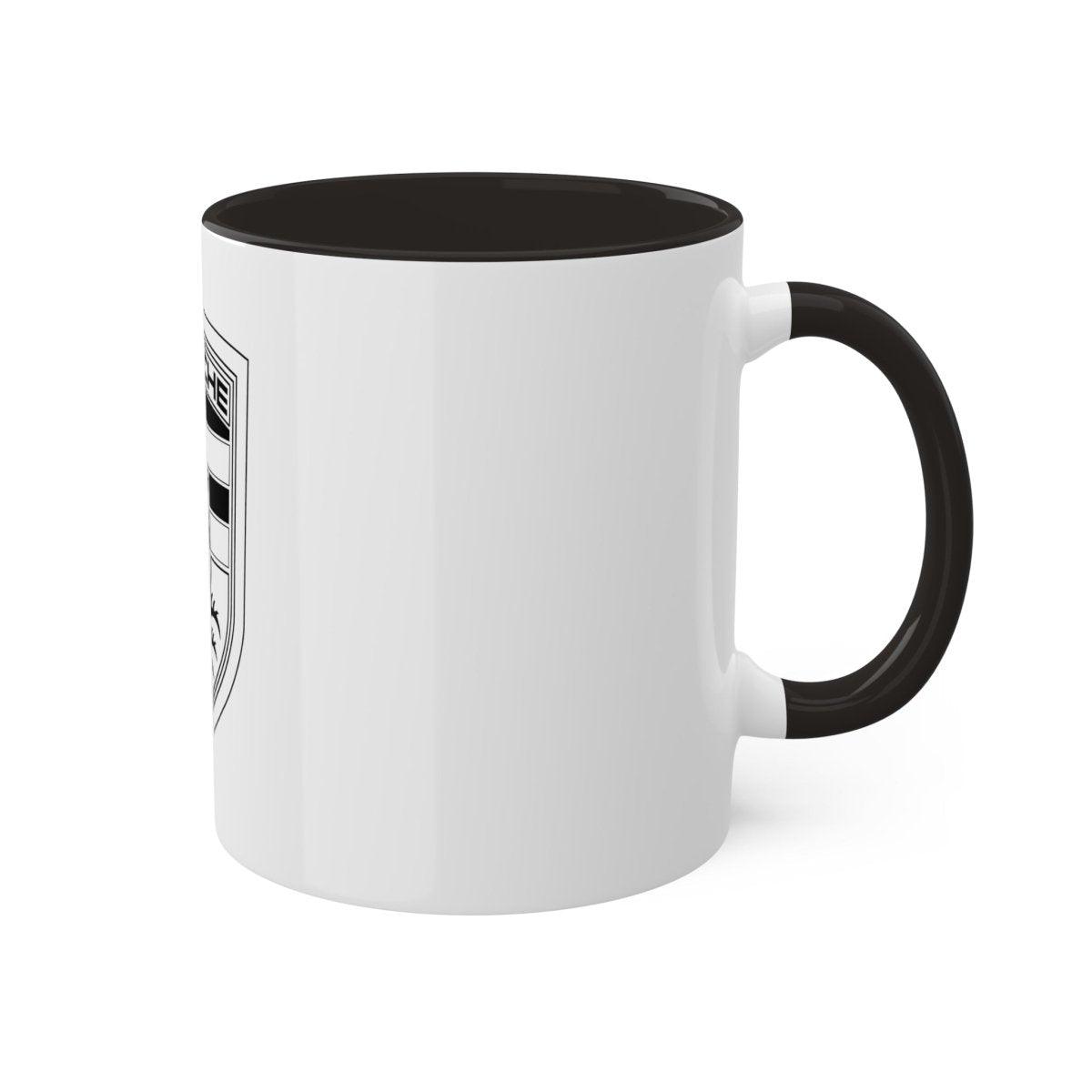 Porsche Crest Dual-Style Color or Black and White Elegance 11oz Coffee Mug - Custom Printed - AI Print Spot