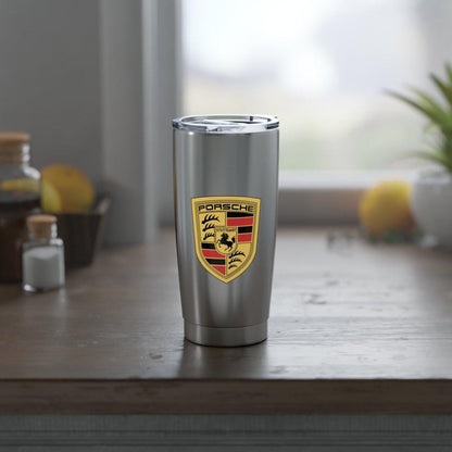 Porsche Full Color Crest + PORSCHE Logo Vagabond 20oz Tumbler - AI Print Spot