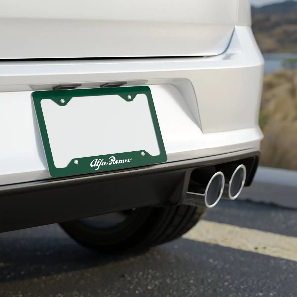 Script Alfa Romeo: Metal License Plate Frame (Alfa 2023 F1 Livery Green ) - Custom, Personalized - Accessories - AI Print Spot