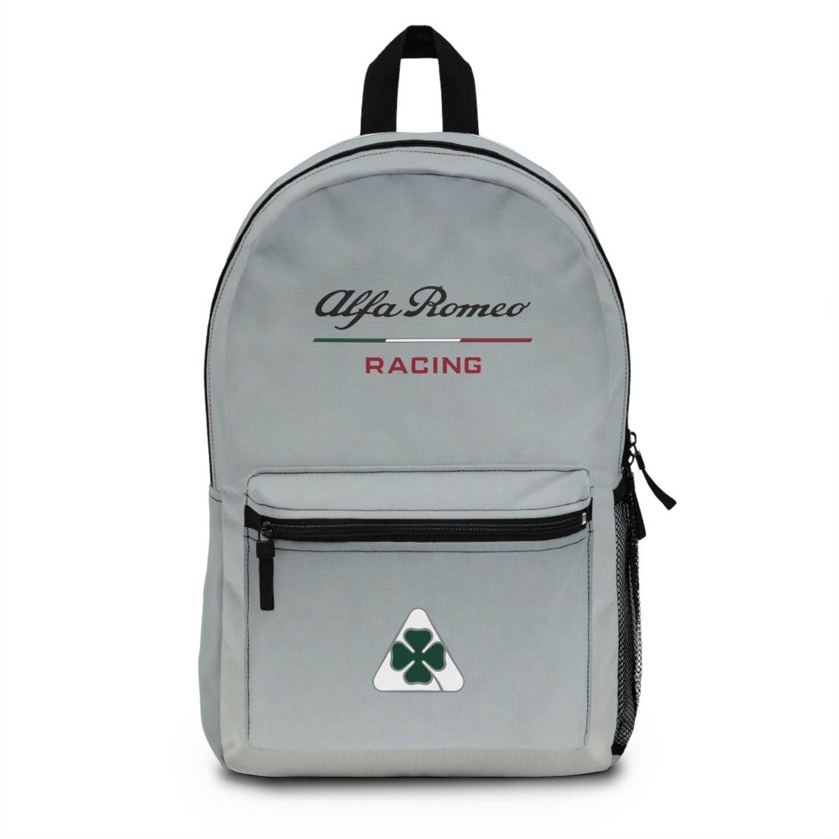 Stromboli Gray Alfa Romeo Racing Quadrifoglio Backpack - Custom, Personalized - AI Print Spot