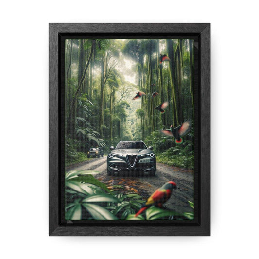 Vibrance Velocity - Alfa Romeo Stelvio Quadrifoglio Rainforest Adventure - Vertical Canvas Print - Custom, Personalized - AI Print Spot