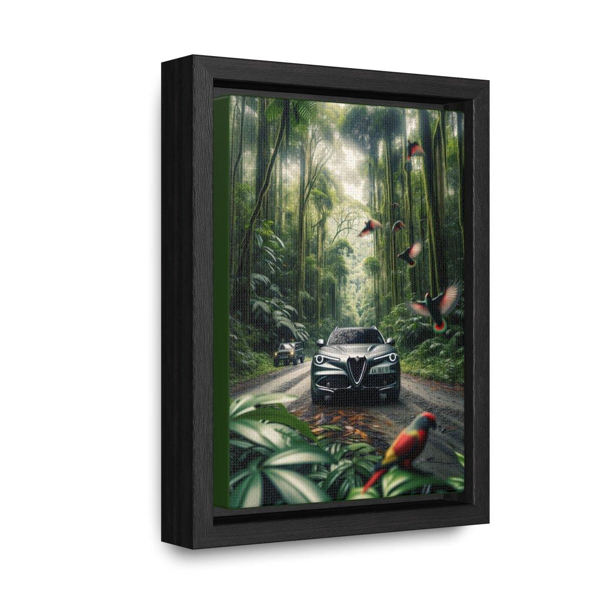 Vibrance Velocity - Alfa Romeo Stelvio Quadrifoglio Rainforest Adventure - Vertical Canvas Print - Custom, Personalized - AI Print Spot